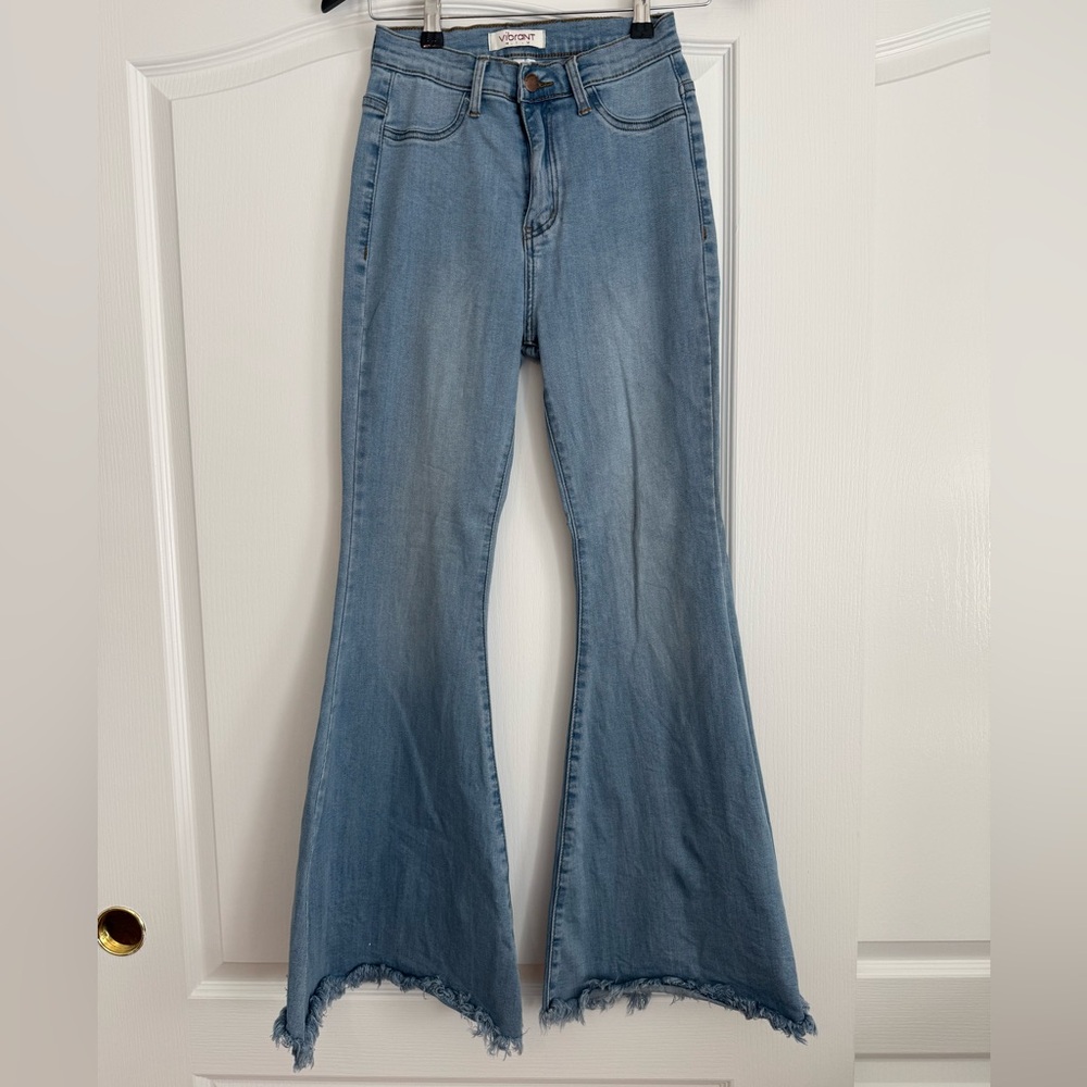 Vibrant Denim Blue Wide Leg Jeans